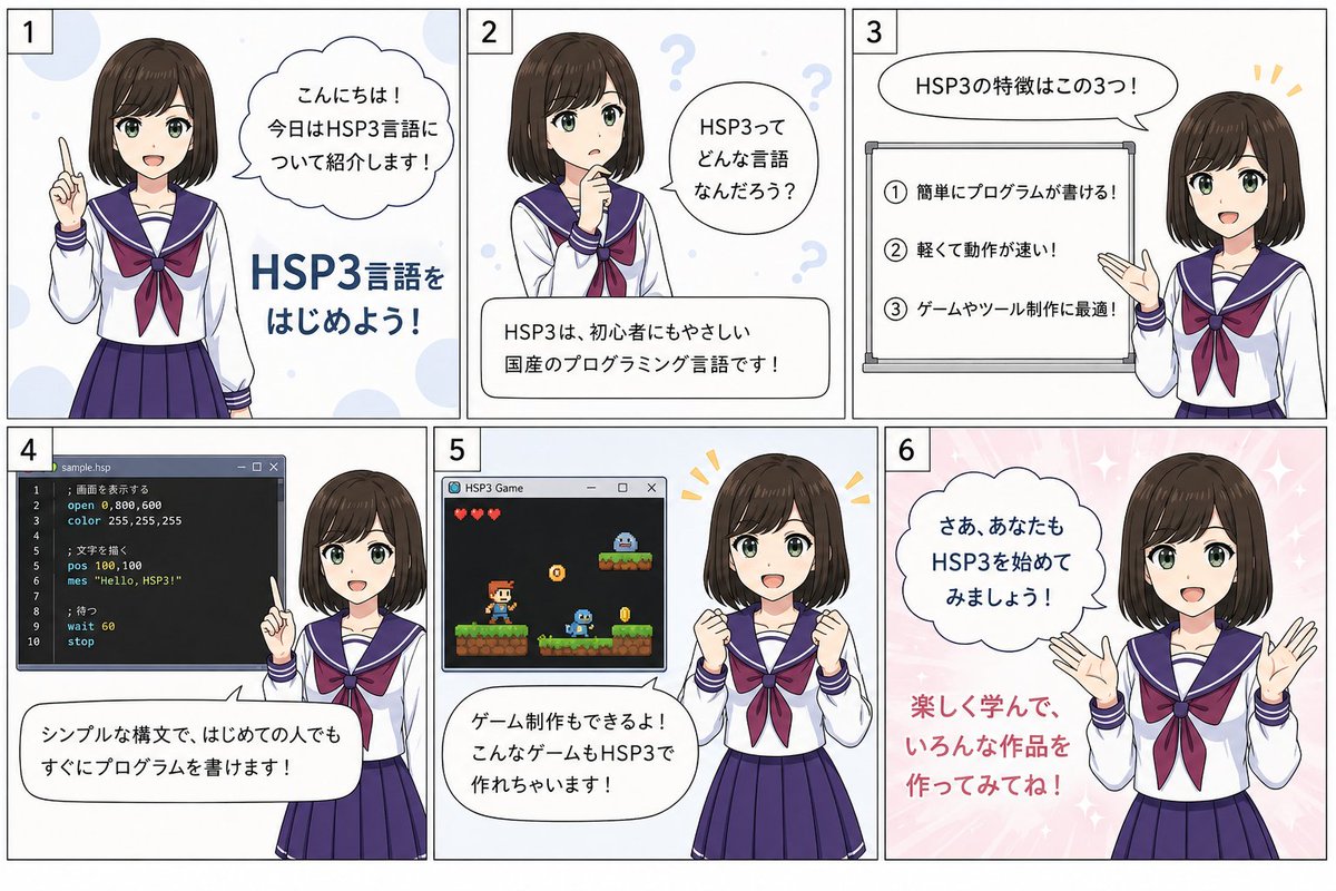 HSP3 Manga Introduction Comic AI image template preview