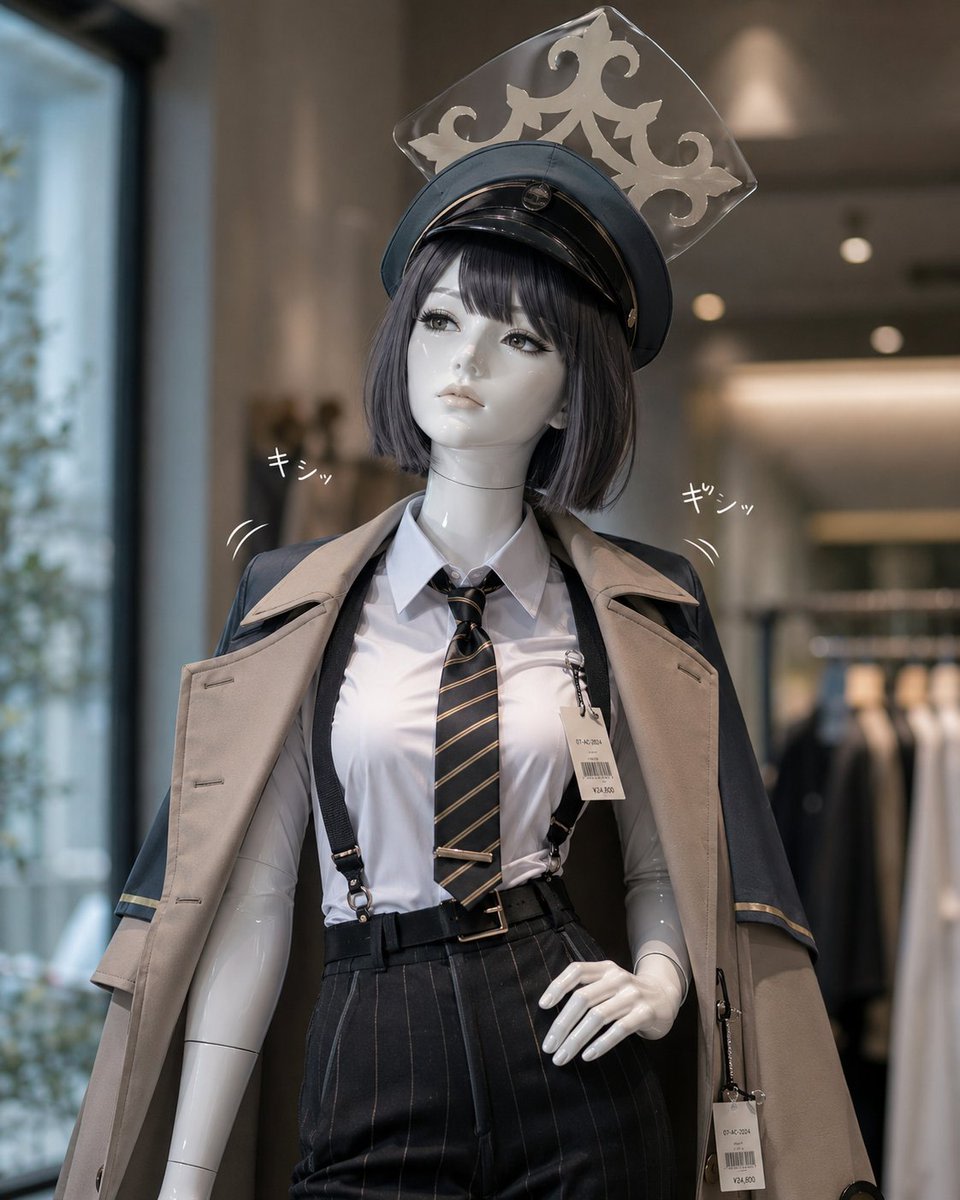 Anime Police Mannequin Fashion Display AI image template preview