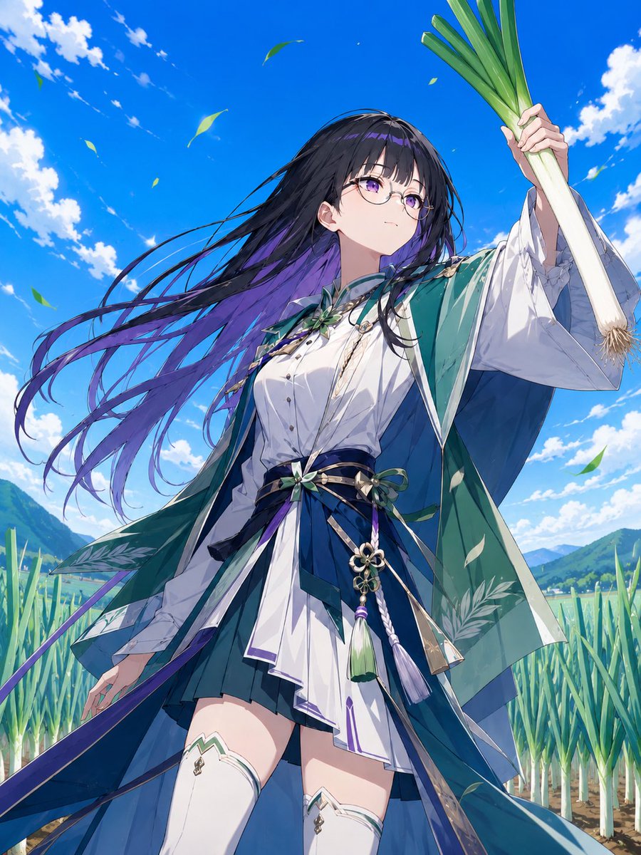 Anime Green Onion Harvest Heroine AI image template preview
