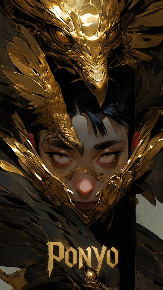 Half-Human Raven God Card Portrait example 4
