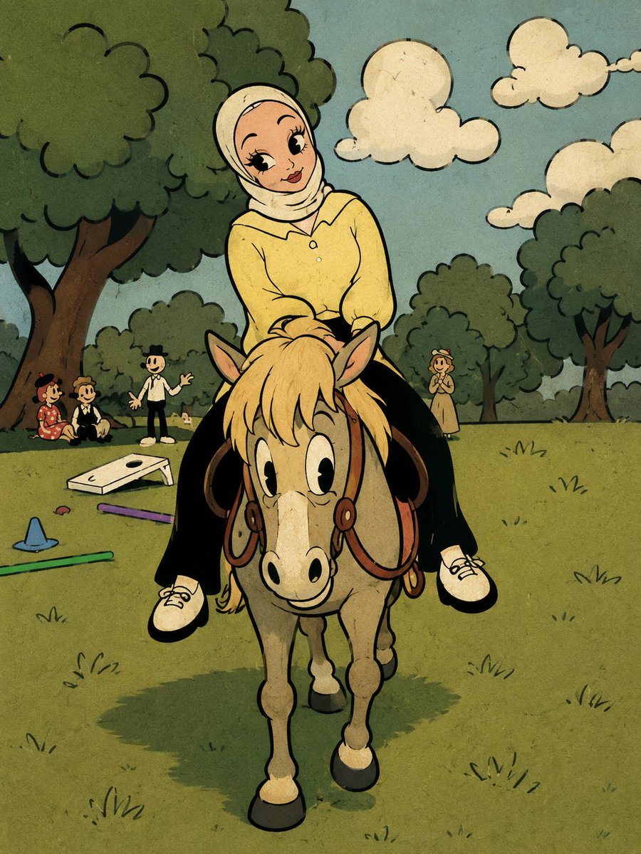 Fleischer-Style Pony Ride AI image template preview