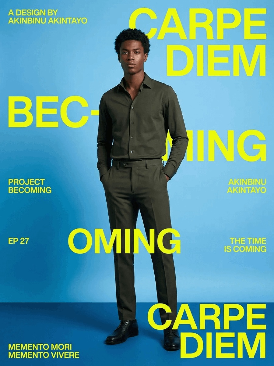 Carpe Diem Fashion Typography Poster AI image template preview