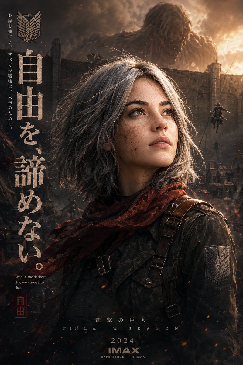 Epic Anime Movie Poster from Photo AI image template preview