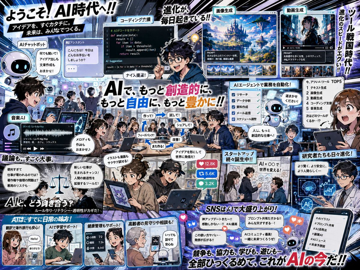 Dense Anime AI Era Poster AI image template preview