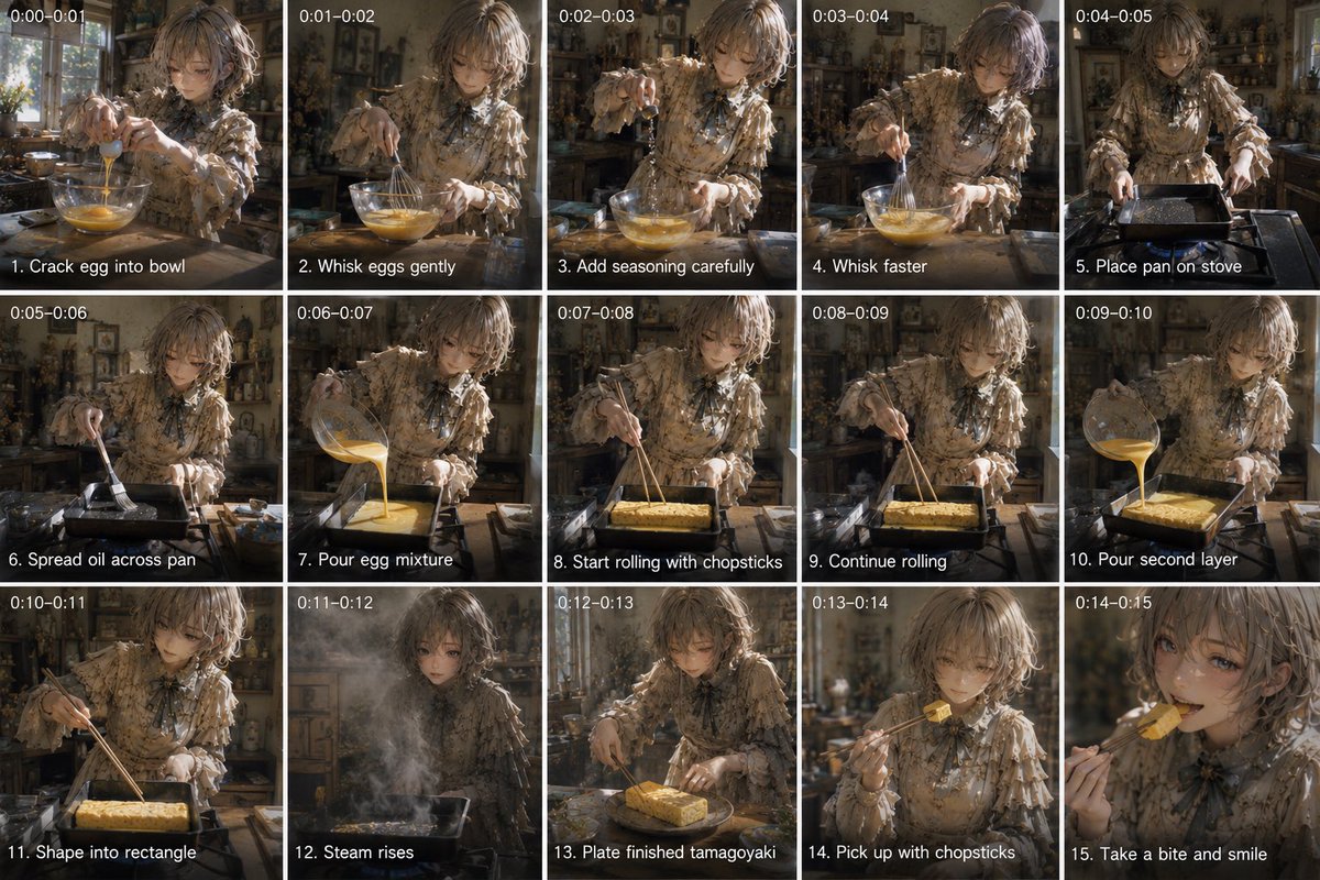 Tamagoyaki Cooking Storyboard AI image template preview