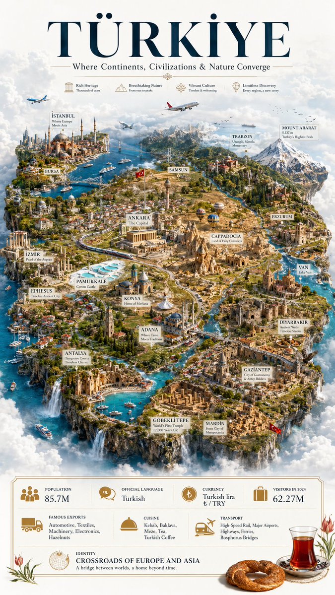 Türkiye Floating Island Travel Poster AI image template preview