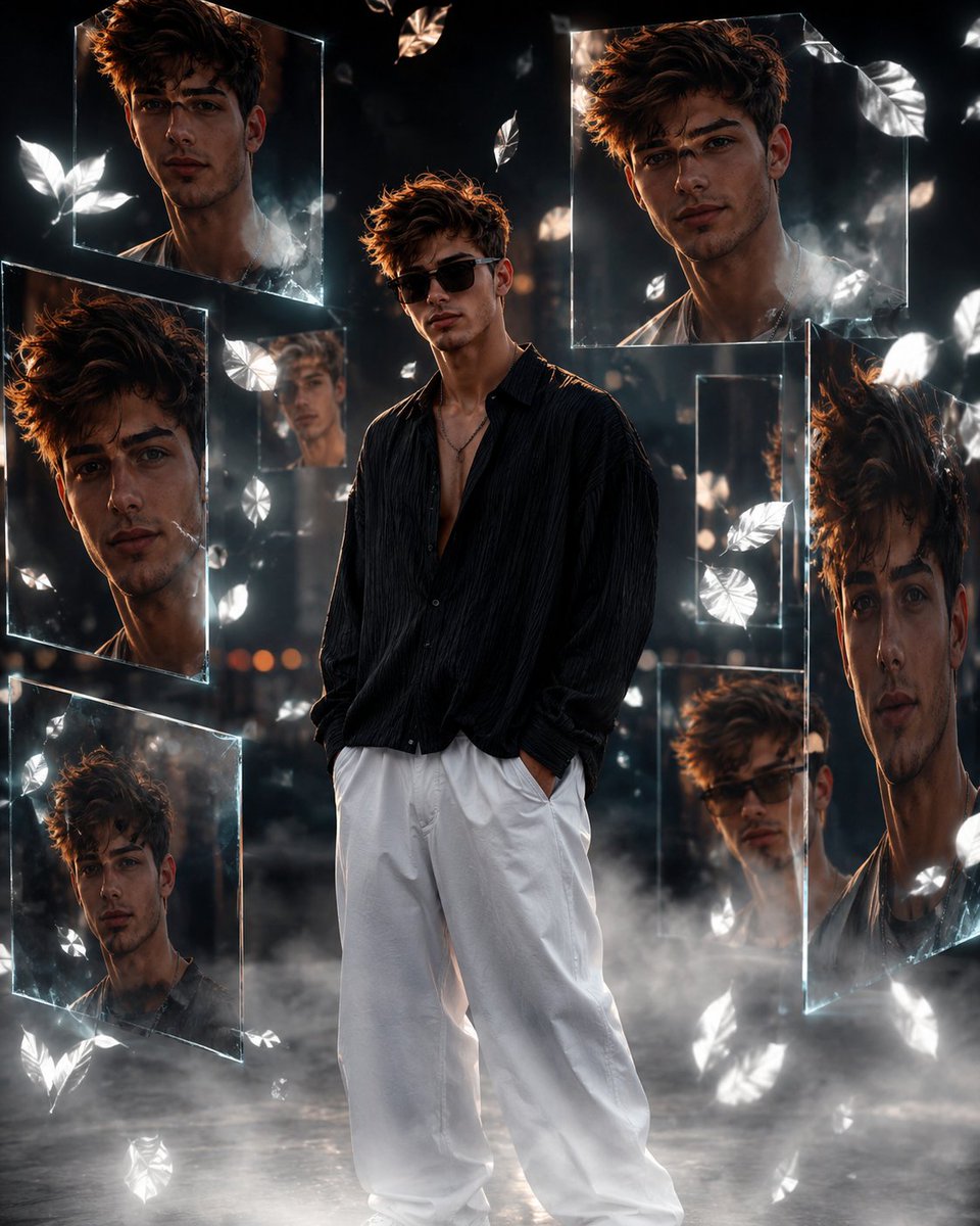 Cinematic Urban Portrait Poster AI image template preview
