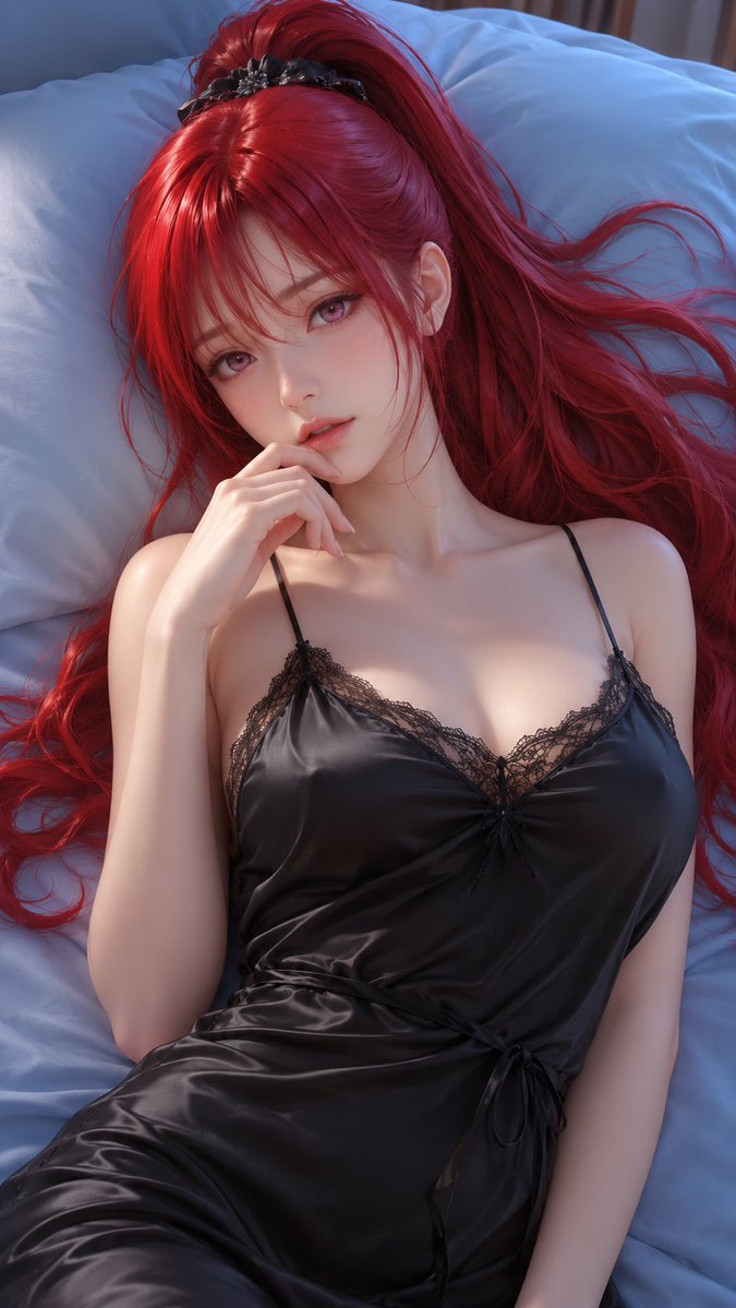 Scarlet Night 3D CG Portrait AI image template preview