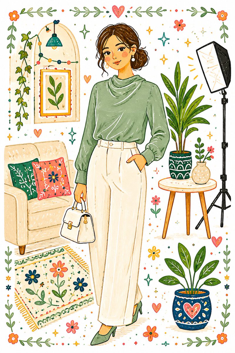 Whimsical Folk Art Transformation AI image template preview
