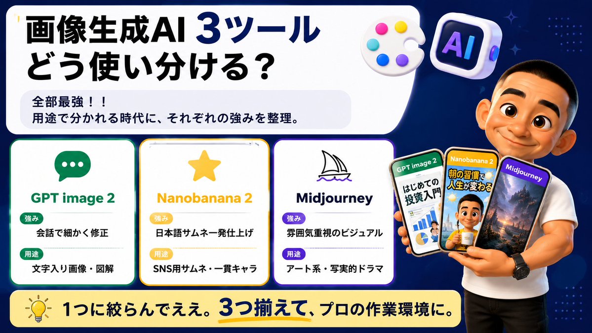 Japanese AI Tool Comparison Thumbnail AI image template preview