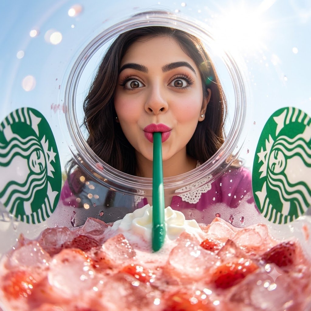 Fisheye View from Inside a Cup AI image template preview