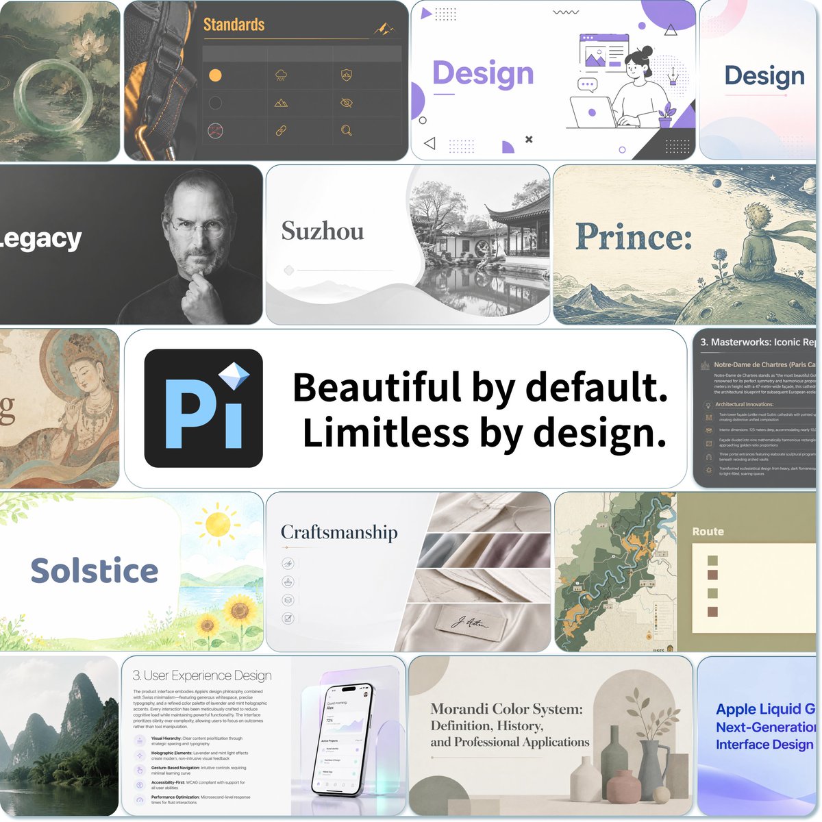 Pi Presentation Template Collage AI image template preview