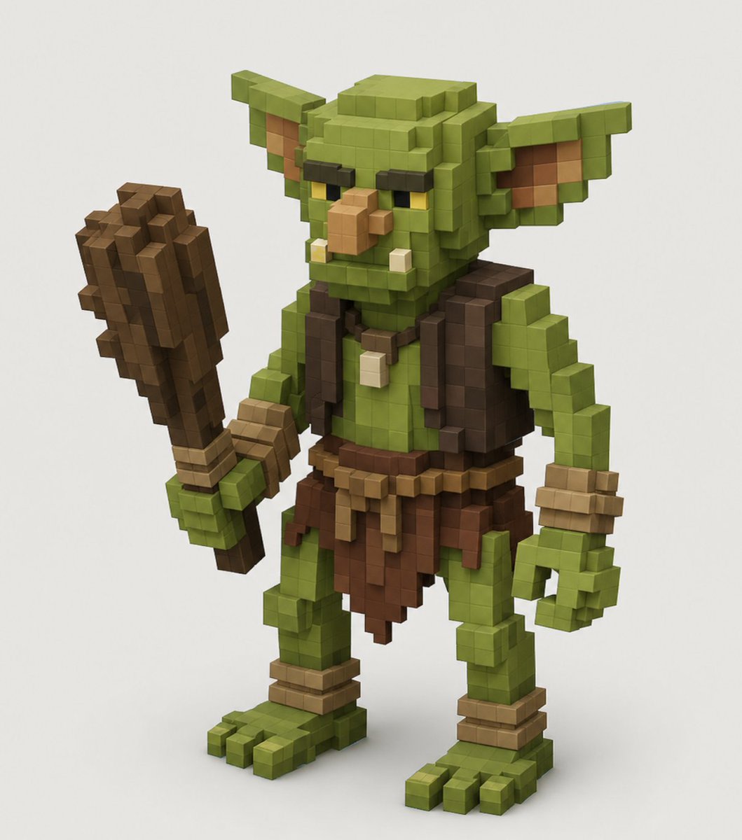 Voxel Goblin Warrior AI image template preview