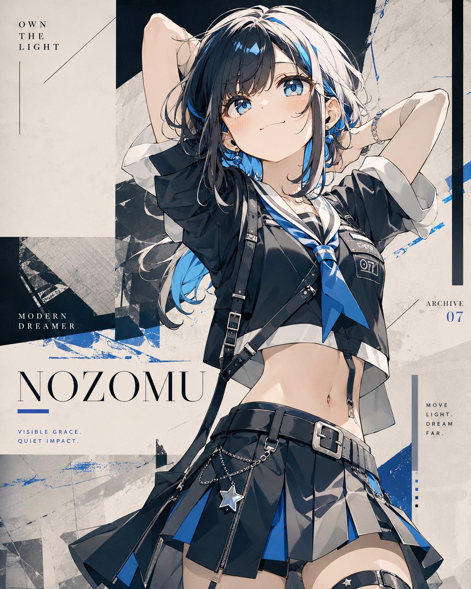 Anime Fashion Poster Nozomu AI image template preview