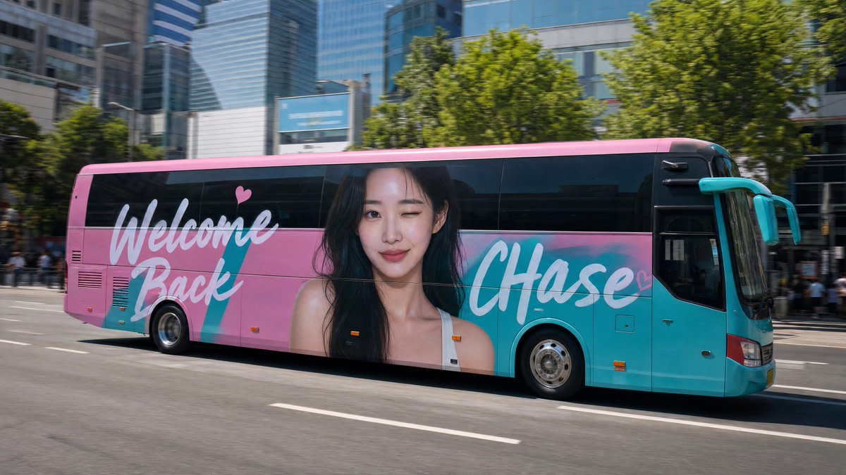 Pastel Pop Star Bus Wrap Ad AI image template preview