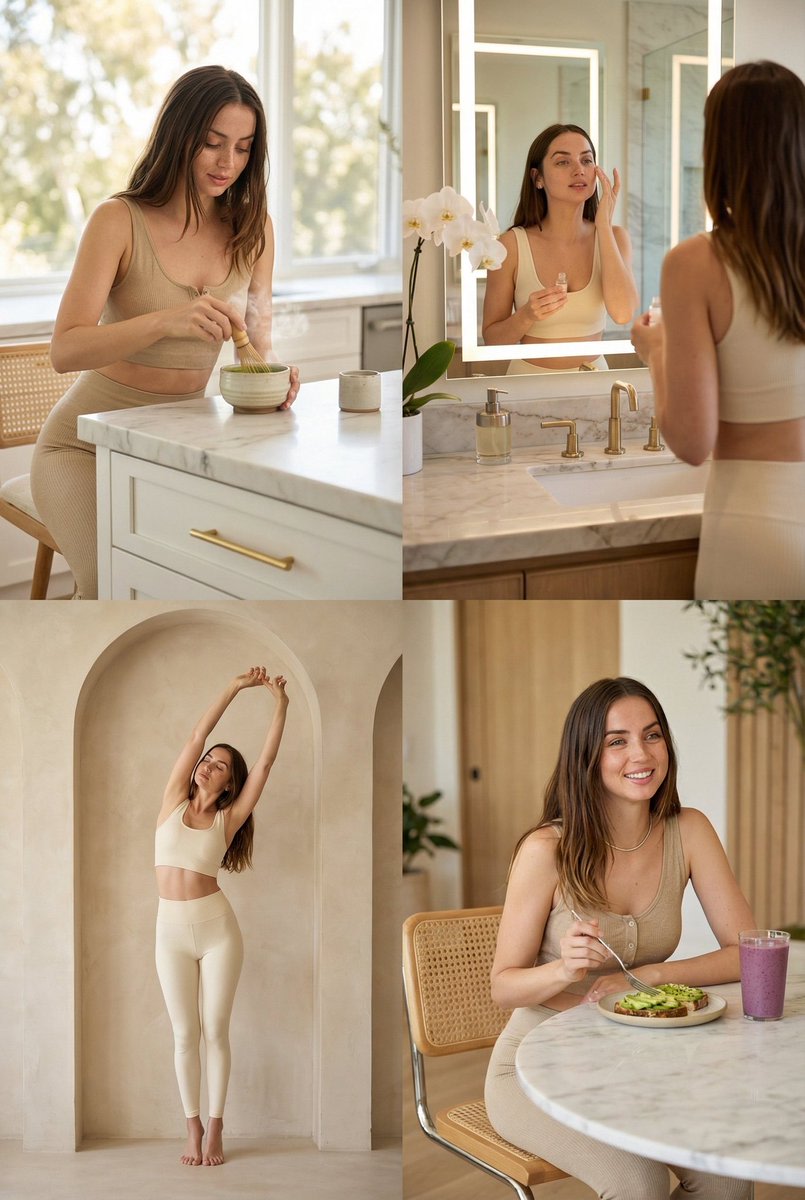 Aspirational Wellness Grid Collage AI image template preview