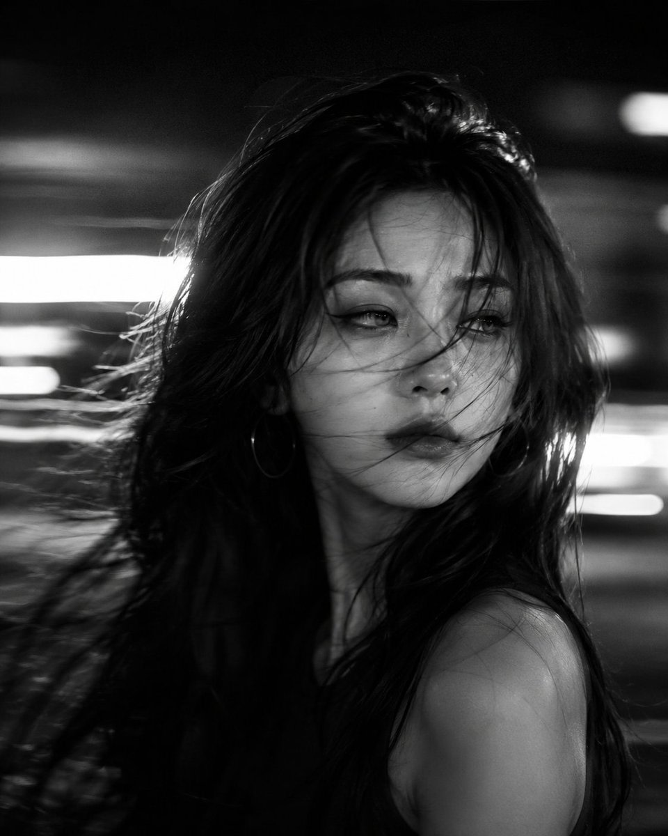 Cinematic Black and White Motion Portrait example 2