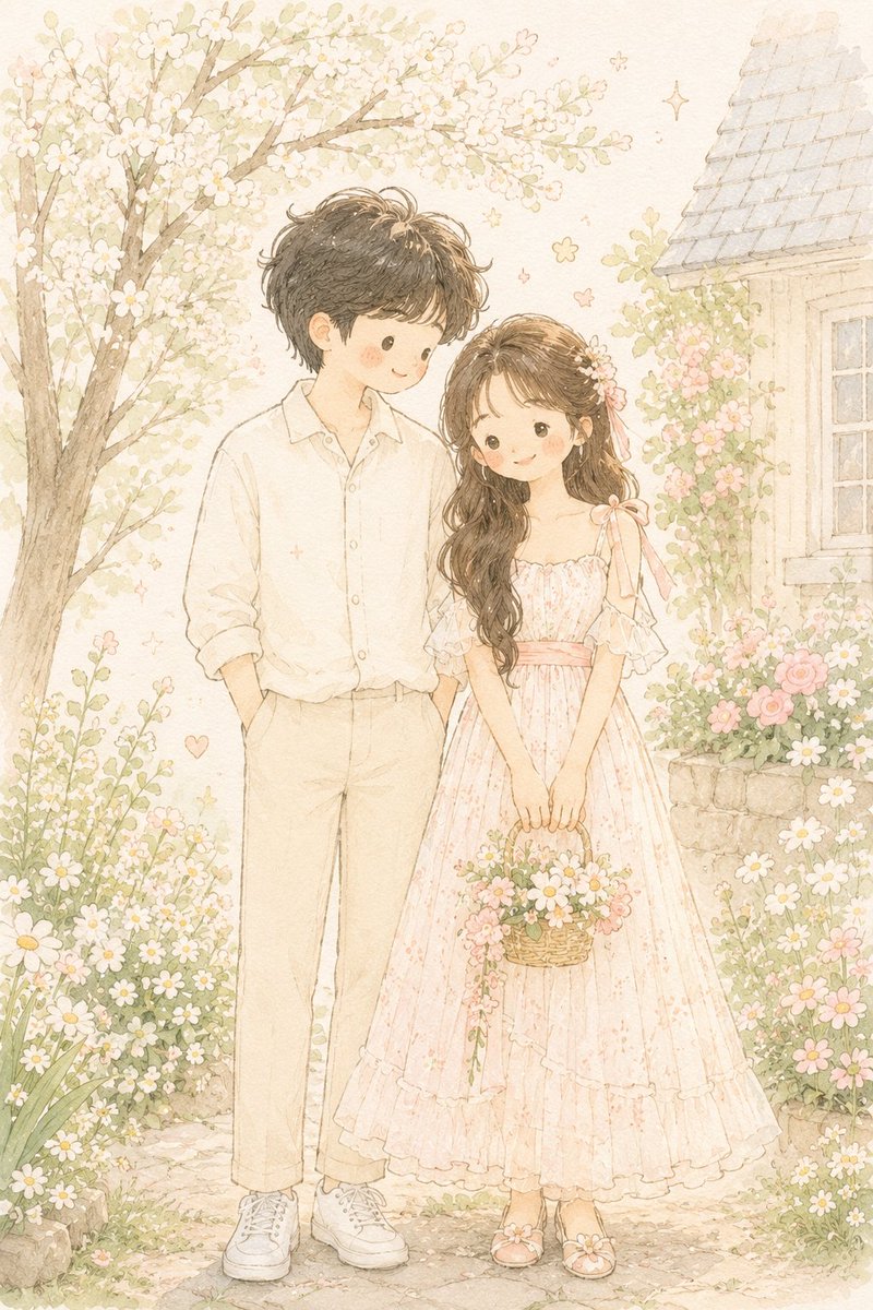 Hand-Drawn Storybook Portrait Illustration AI image template preview