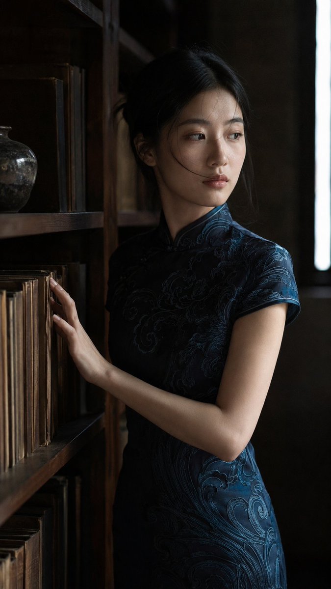 Authentic Qipao Interior Portrait AI image template preview