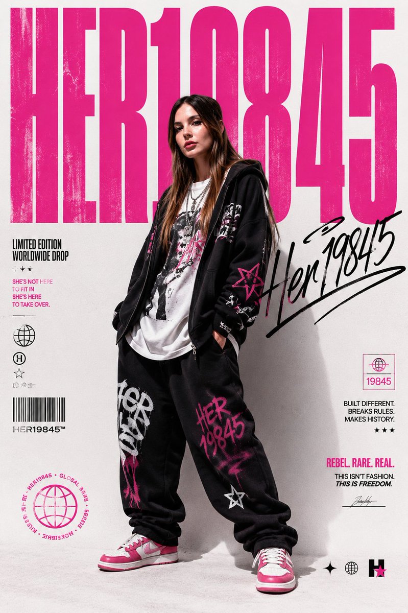 Streetwear Brand Drop Collage Poster AI image template preview