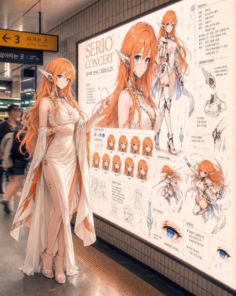 Elf Idol Subway Poster Scene AI image template preview