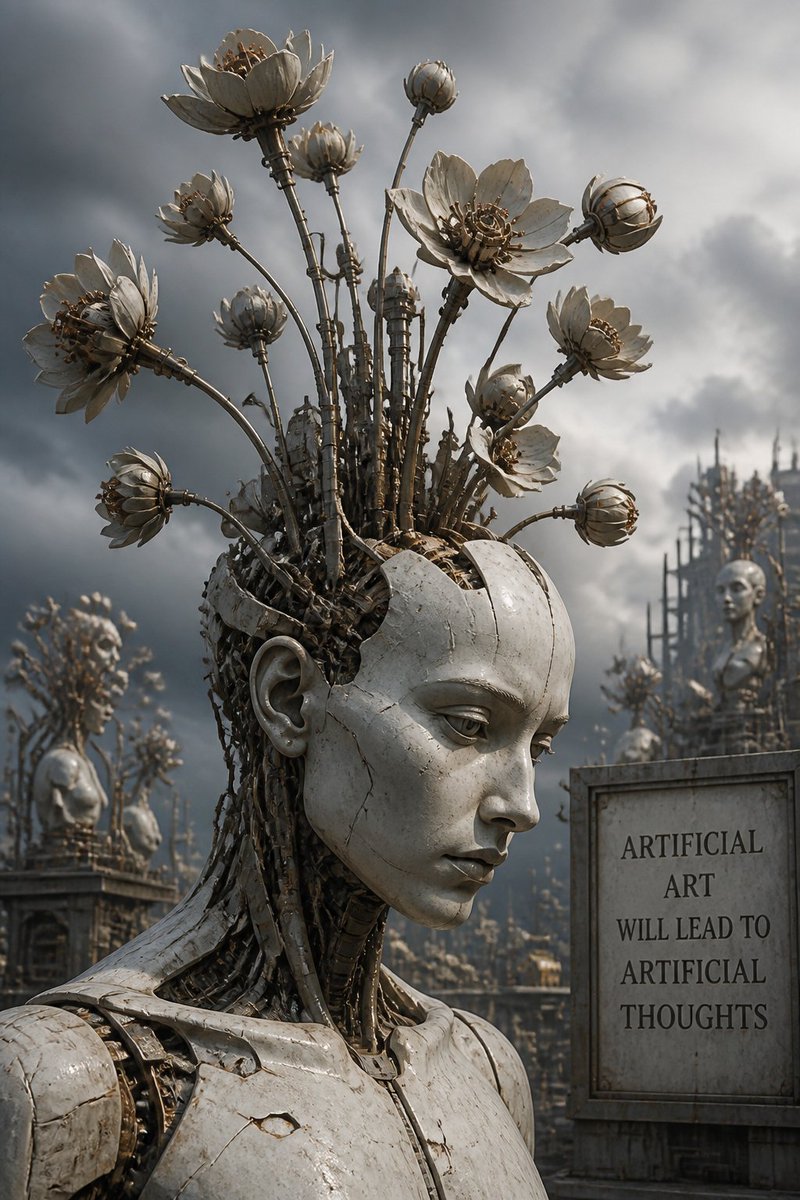 Mechanical Lotus Android Portrait AI image template preview