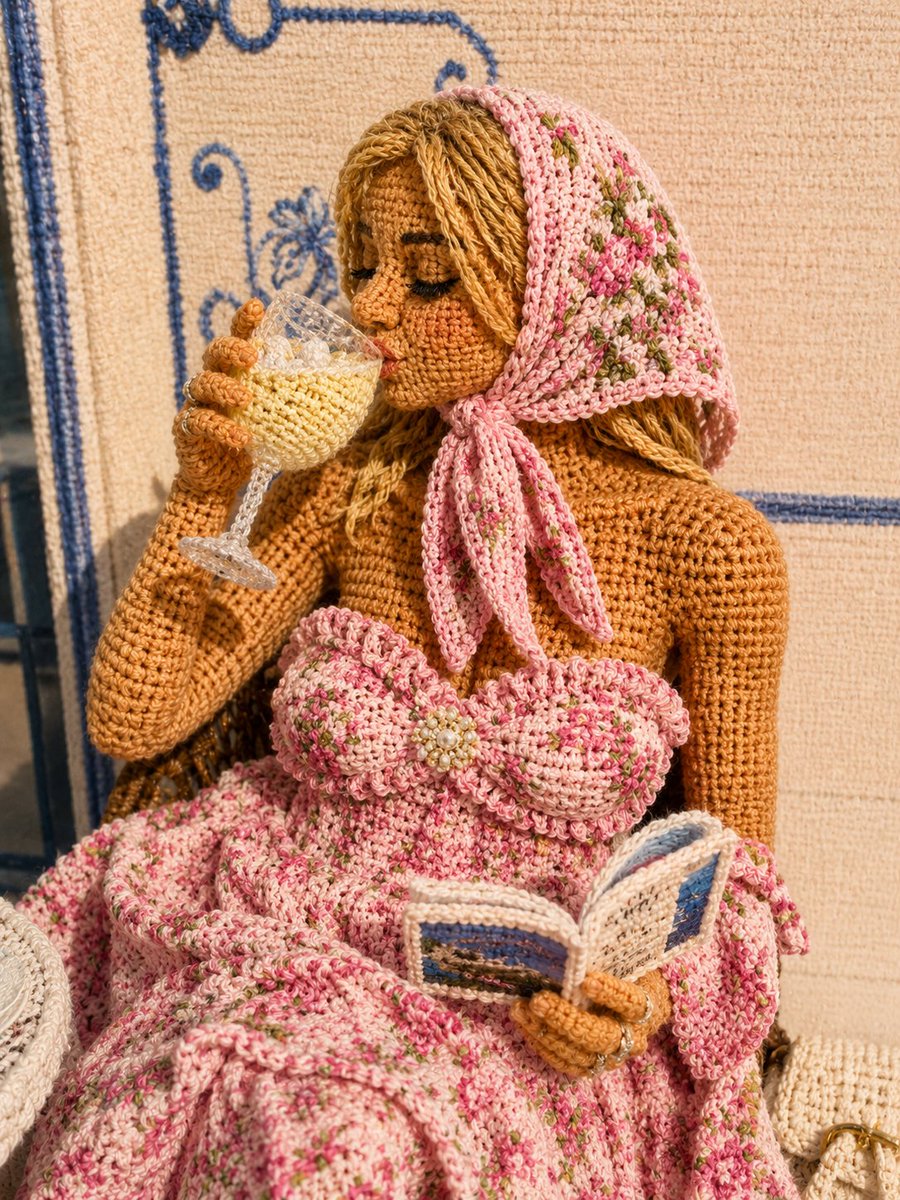 Pink Floral Vacation Café Portrait example 2