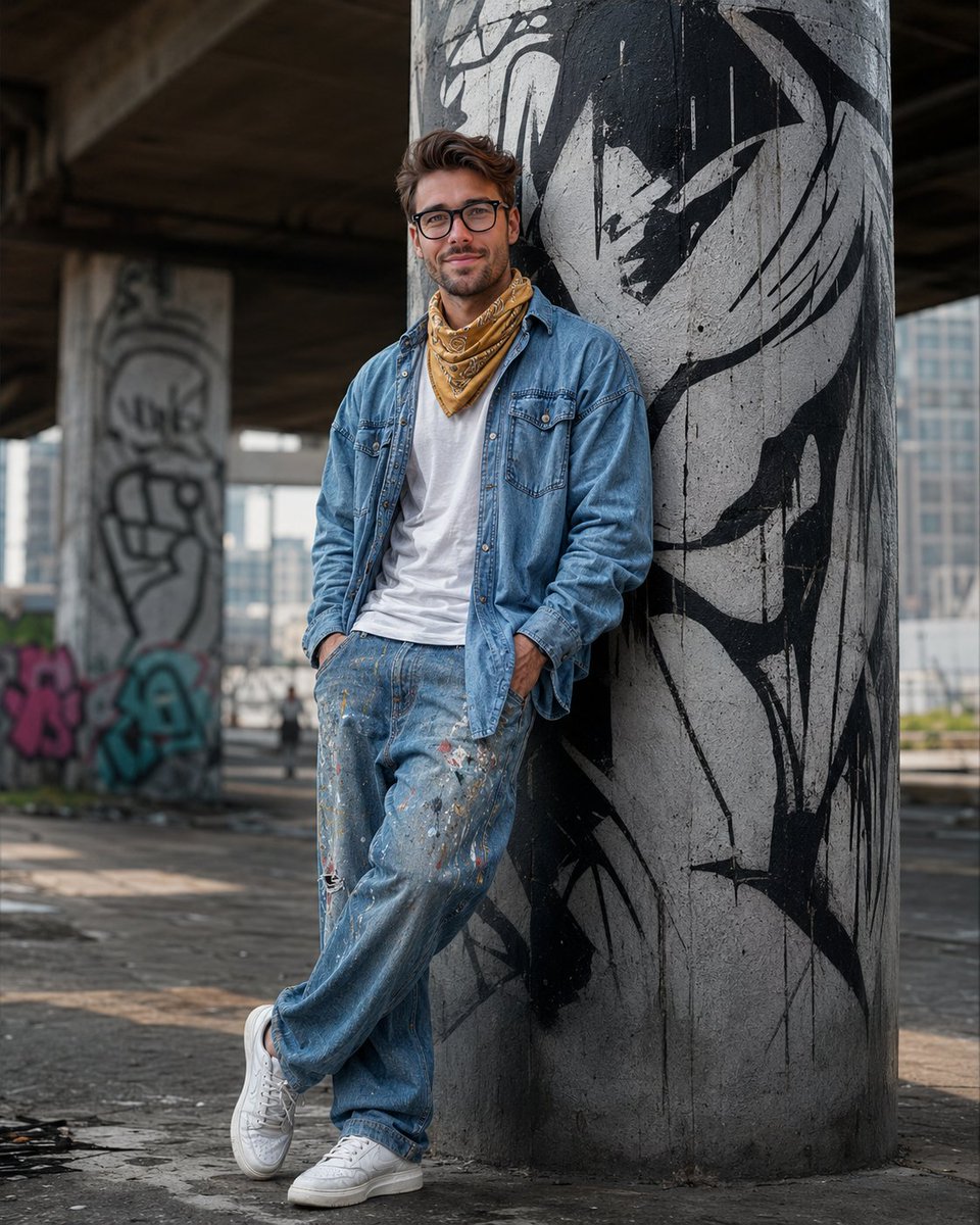 South Asian Streetwear Portrait AI image template preview