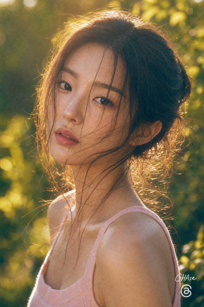 Golden Hour Pastel Pink Portrait AI image template preview