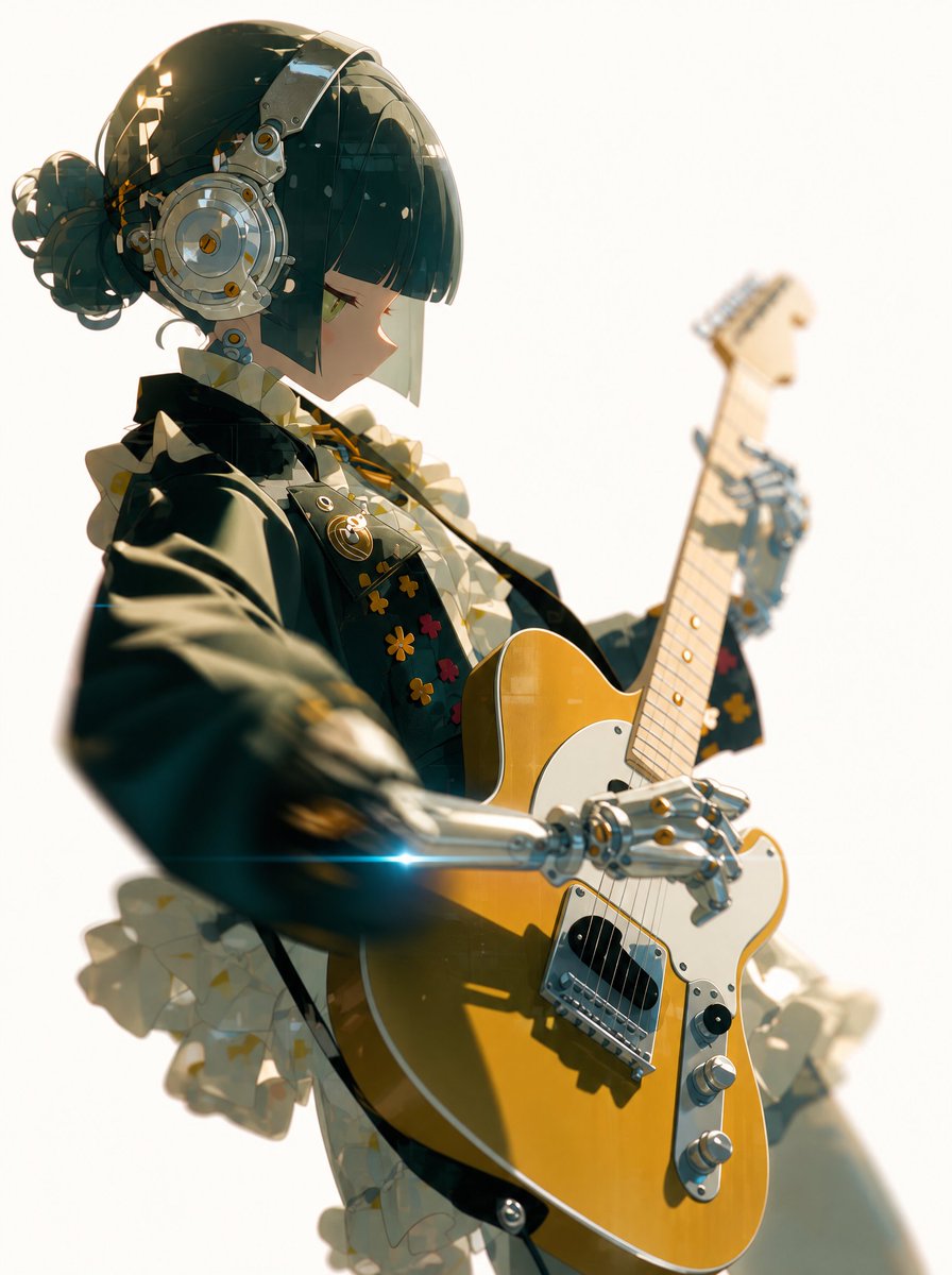 Cyber Idol Guitarist Live Moment AI image template preview