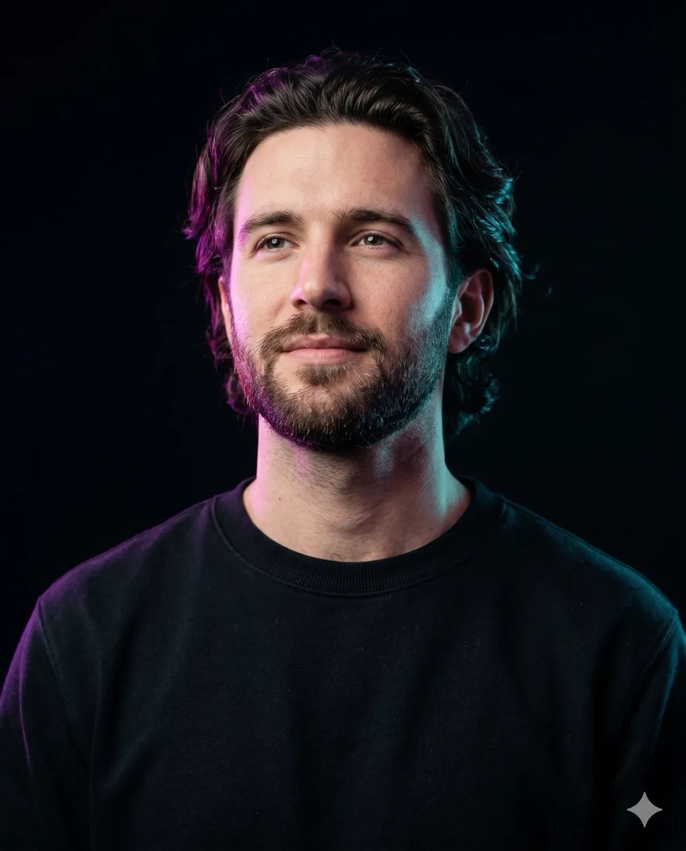Cinematic Dual-Tone Studio Portrait example 2