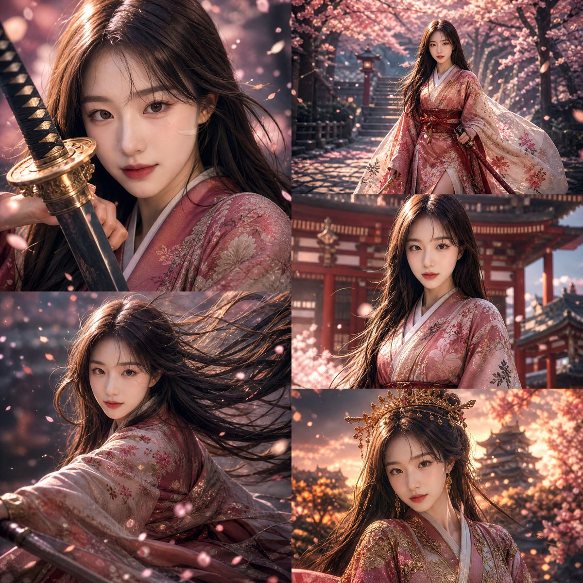 Anime Warrior Princess Editorial AI image template preview