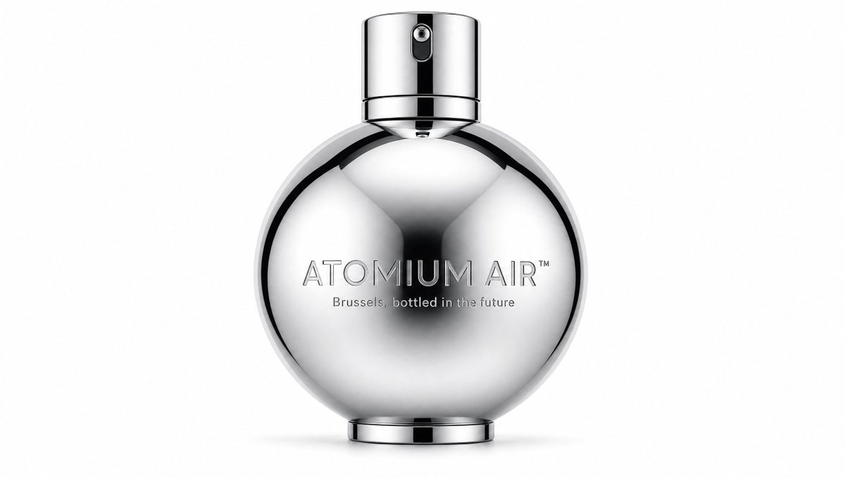 Atomium Air Chrome Perfume Bottle AI image template preview