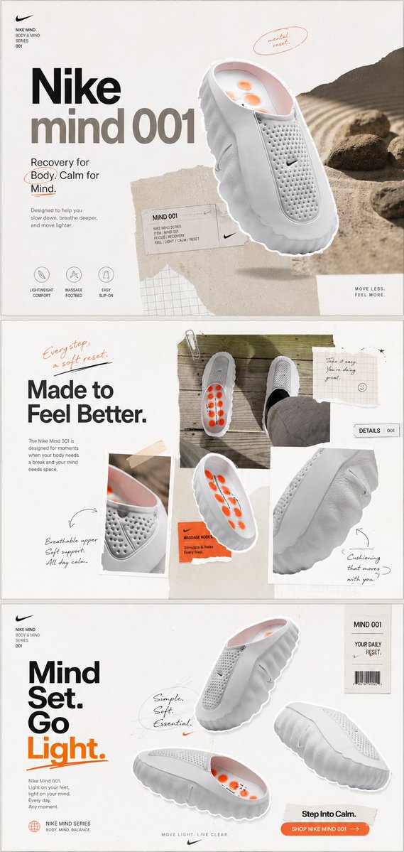 Nike Mind 001 Campaign Layout AI image template preview