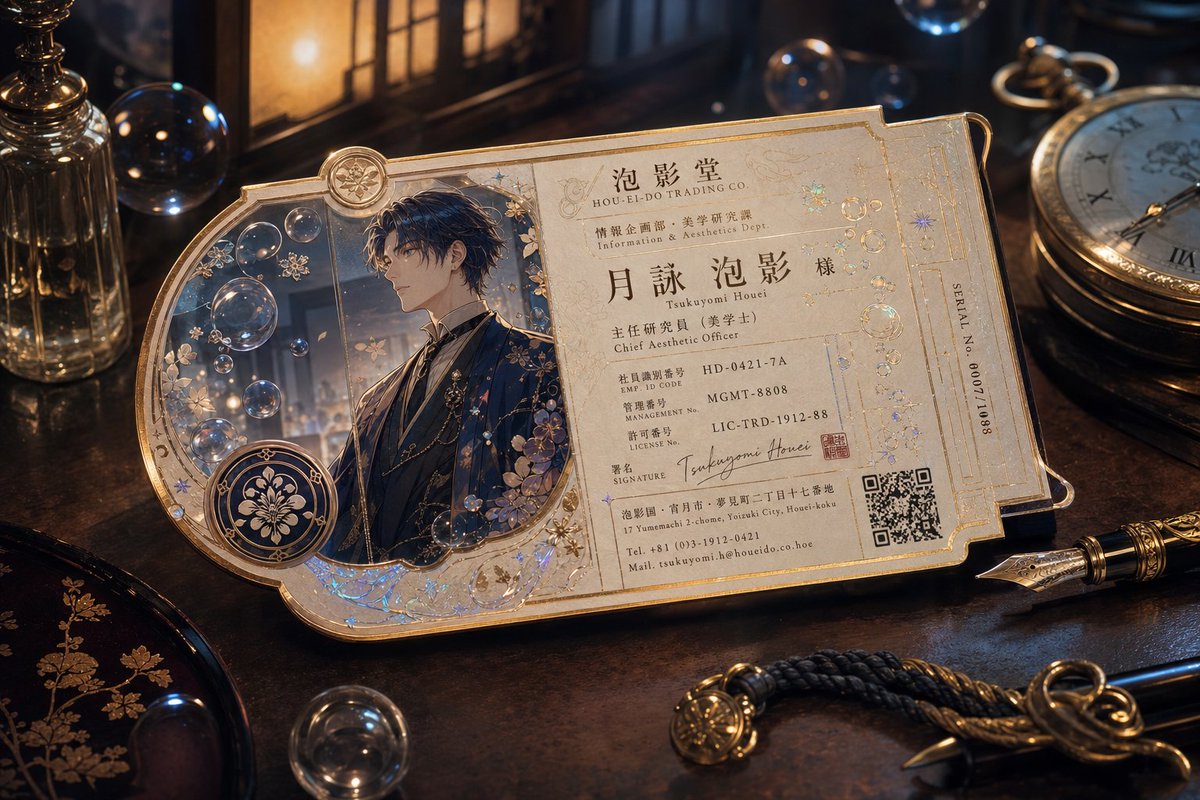 Ornate Fantasy Business Card AI image template preview