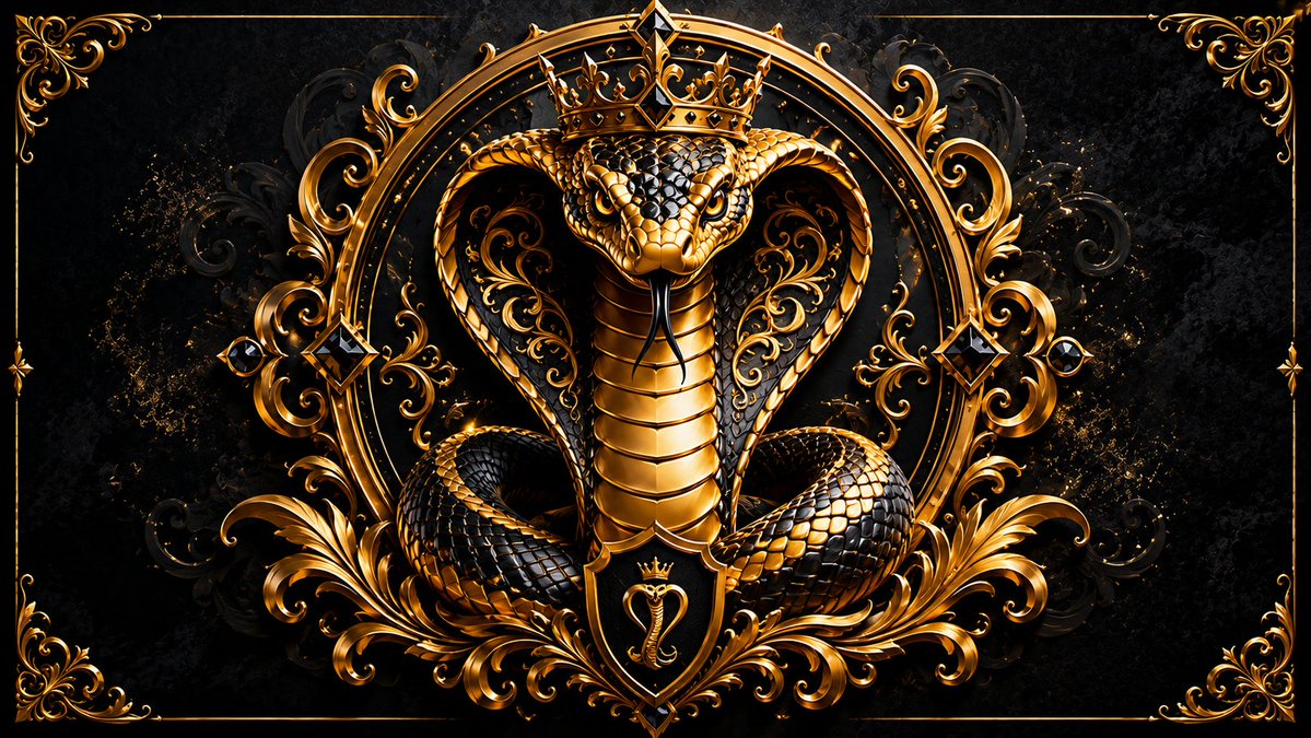 Royal Golden Cobra Emblem AI image template preview