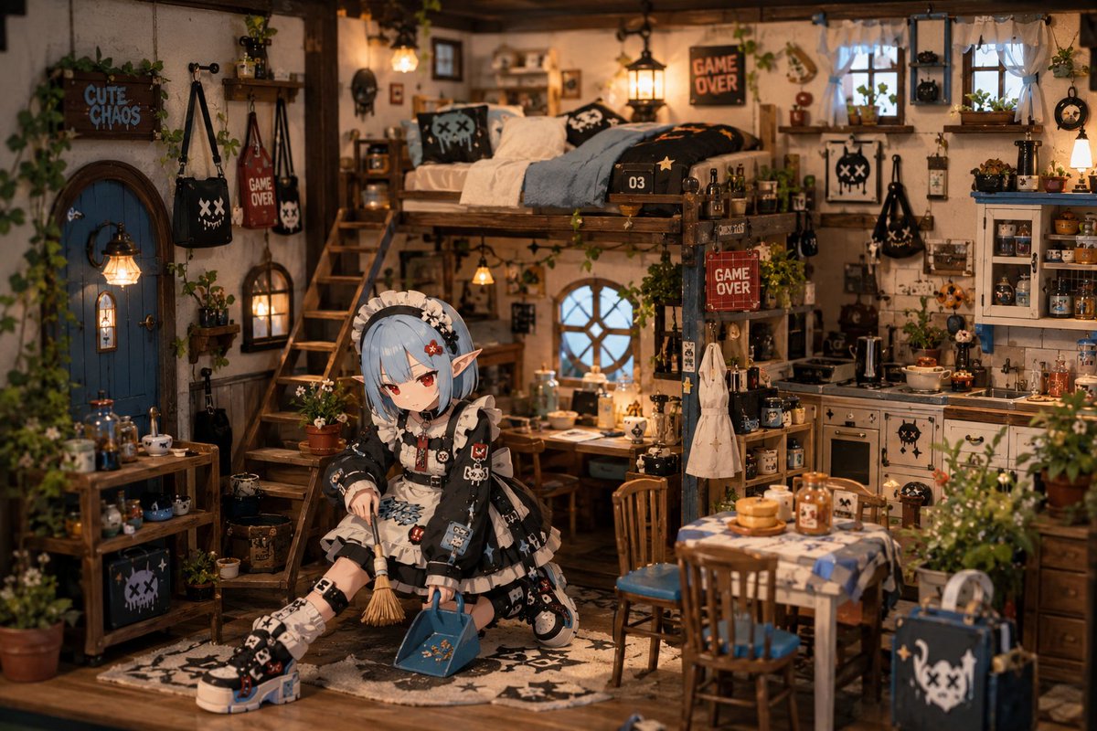 Miniature Diorama Character Living Space AI image template preview