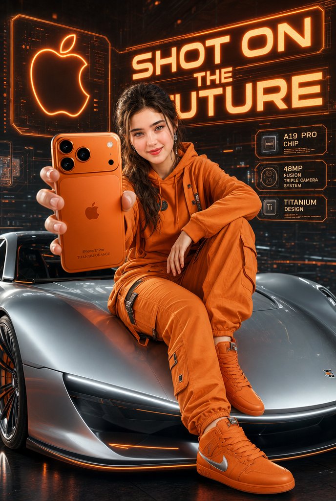 Futuristic Apple Campaign Concept AI image template preview