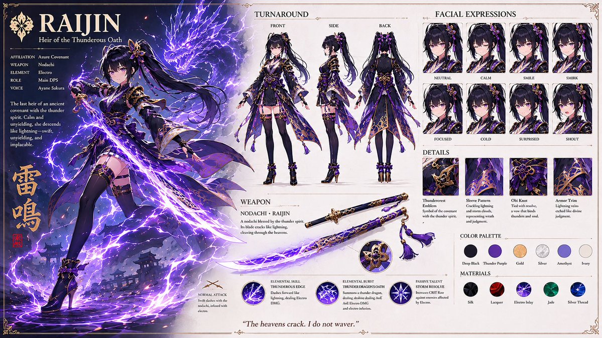 Anime RPG Character Design Sheet AI image template preview