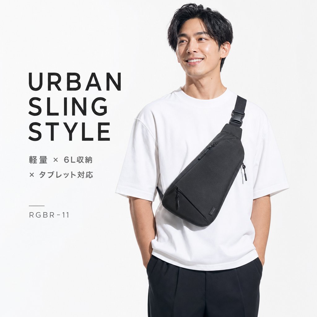 Urban Sling Bag Catalog Ad AI image template preview