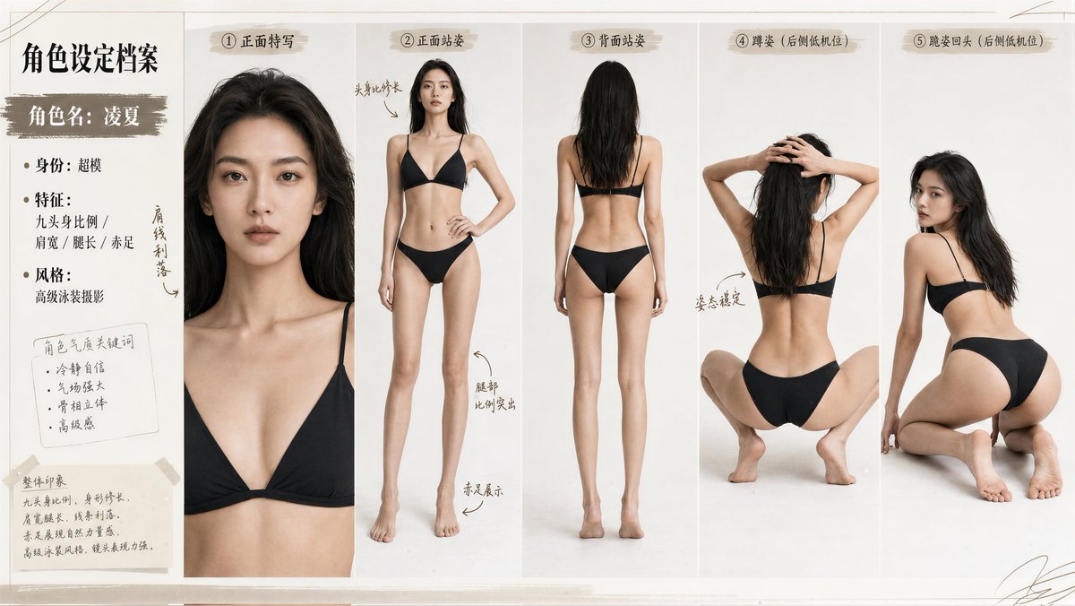 Character Multi-Angle Reference Sheet AI image template preview