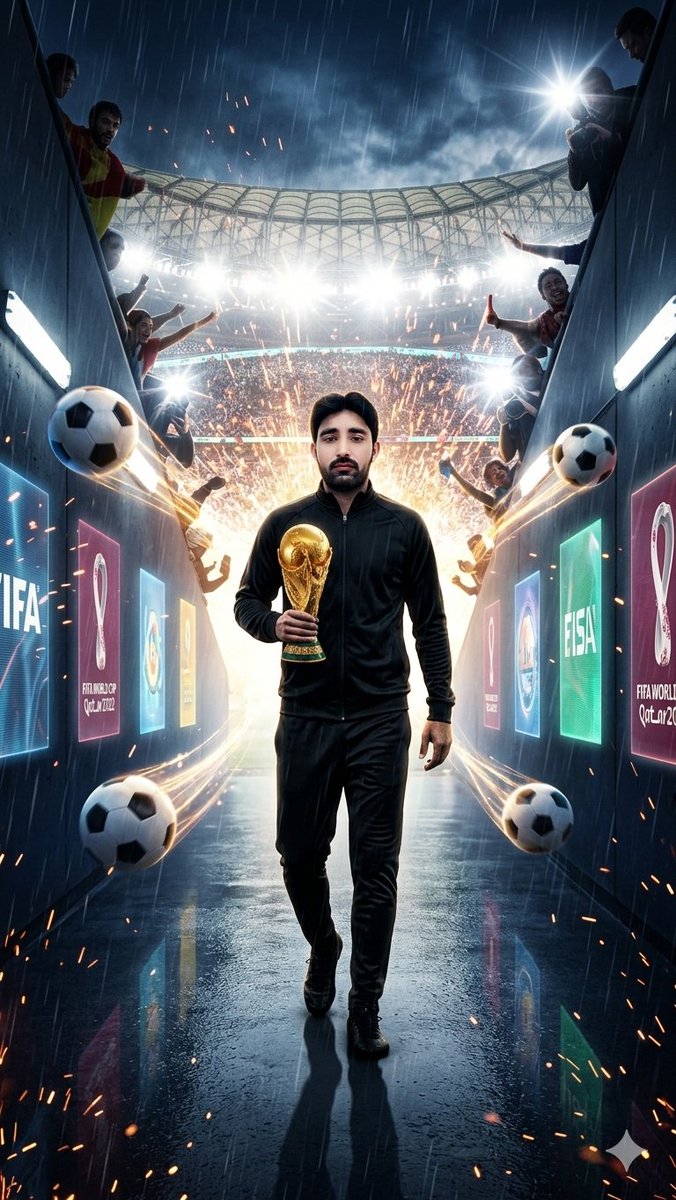 World Cup Tunnel Champion AI image template preview