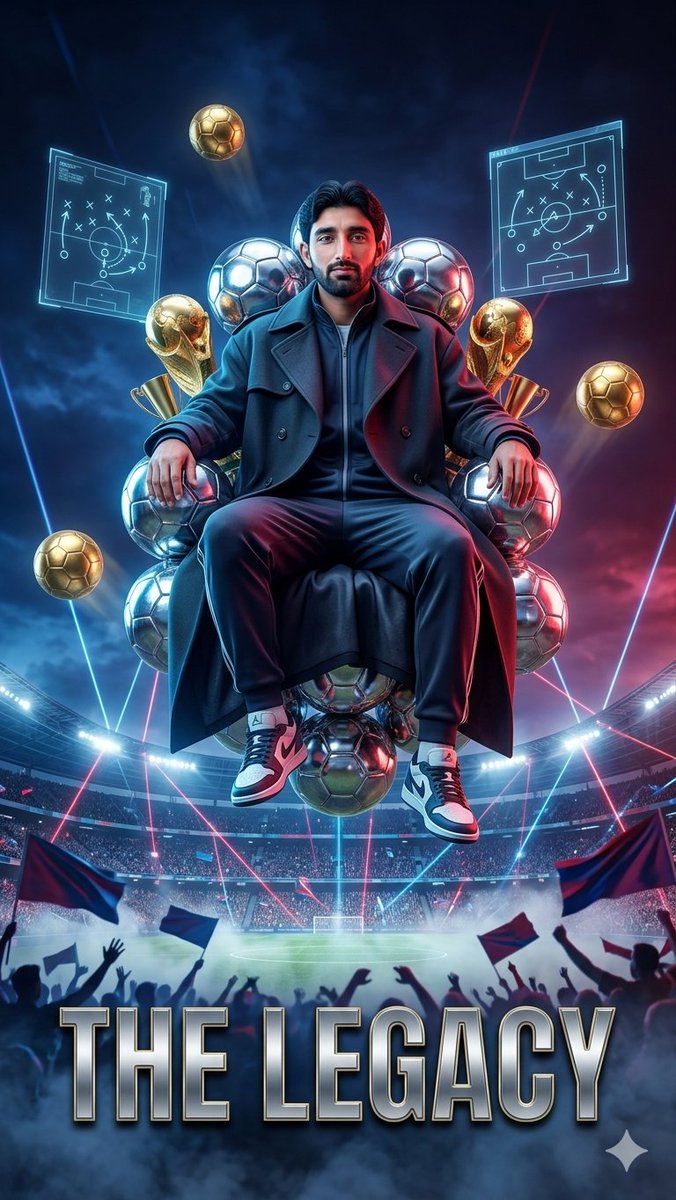 Floating Football Legacy Throne Poster AI image template preview