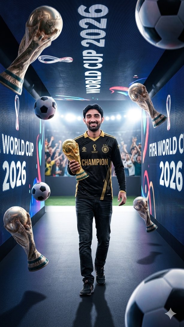 World Cup Champion Tunnel Poster AI image template preview