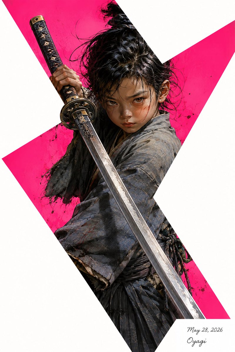 Censored Samurai Editorial Poster AI image template preview