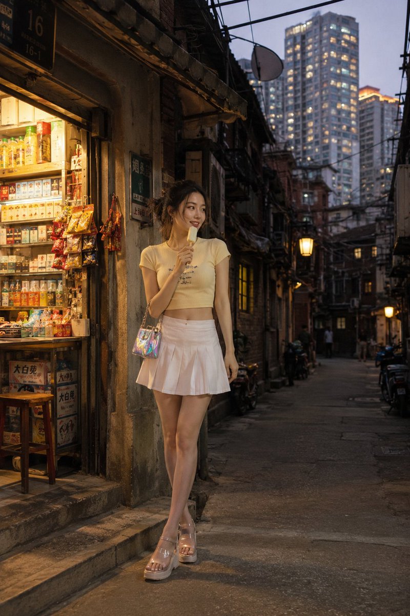 Shanghai Longtang Street Candid AI image template preview