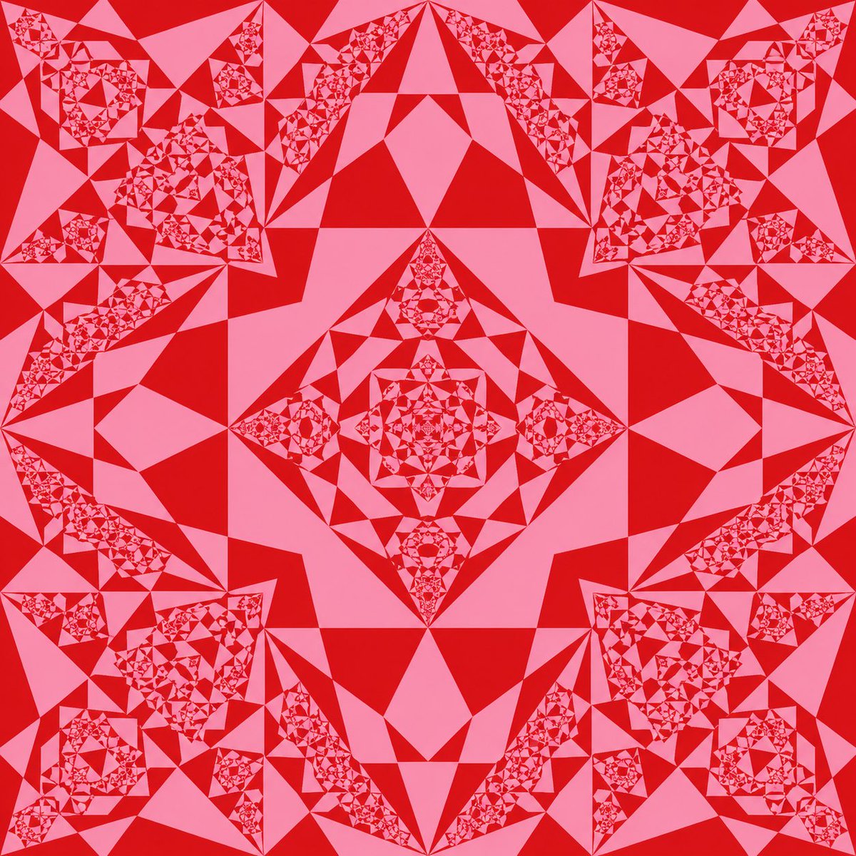 Red Pink Fractal Kaleidoscope AI image template preview