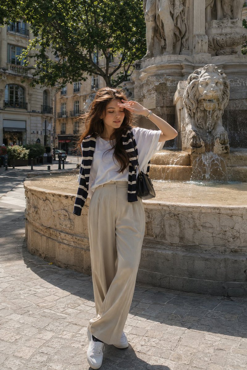 European Street-Style Portrait AI image template preview