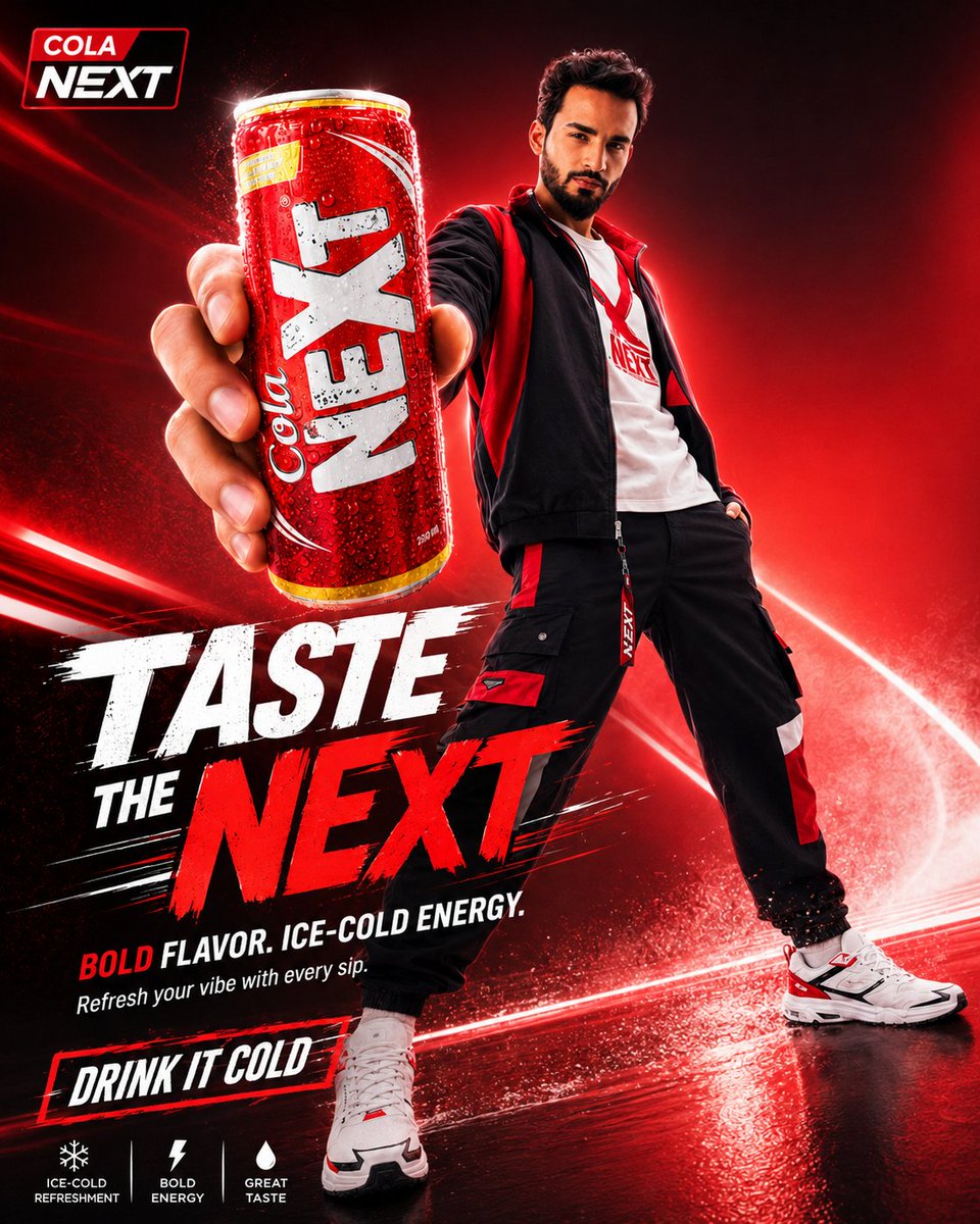 Beverage Brand Billboard Campaign AI image template preview