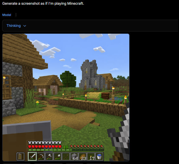 Minecraft Gameplay in AI Generator UI AI image template preview